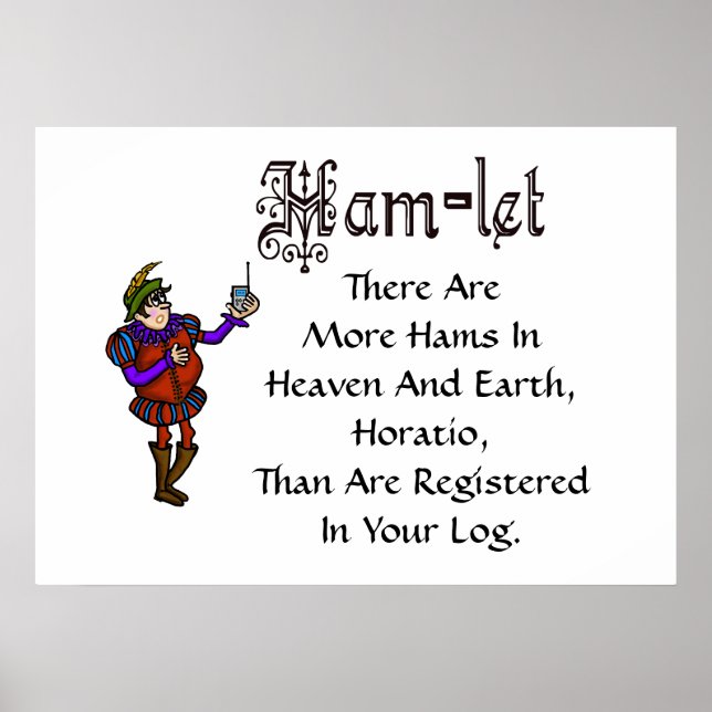 Ham Radio Hamlet Quote Log Bok Redone Poster (Framsidan)