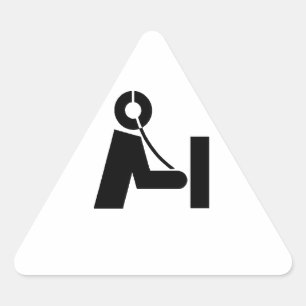 Ham Radio Icon Namn bricka Triangelformat Klistermärke