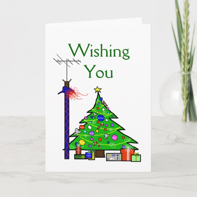 Ham Radio Julgran Greeting Card Helgkort (Framsida)