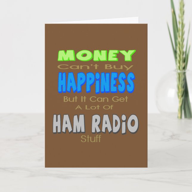 Ham Radio Money Happey Birthday Card Kort (Framsida)