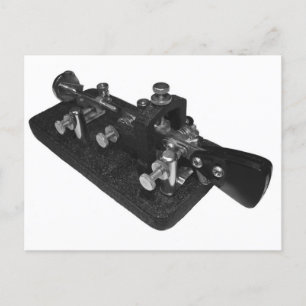 Ham Radio Morse Code Semi-Automatic Nyckel Postcar Vykort