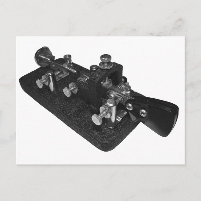 Ham Radio Morse Code Semi-Automatic Nyckel Postcar Vykort (Framsida)