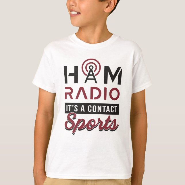 HAM Radio Operator Amateur Code Antenna Gift Idea T Shirt (Framsida)