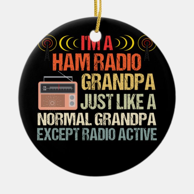 Ham Radio Operator Amateur Radio Fars dag Julgransprydnad Keramik (Framsidan)