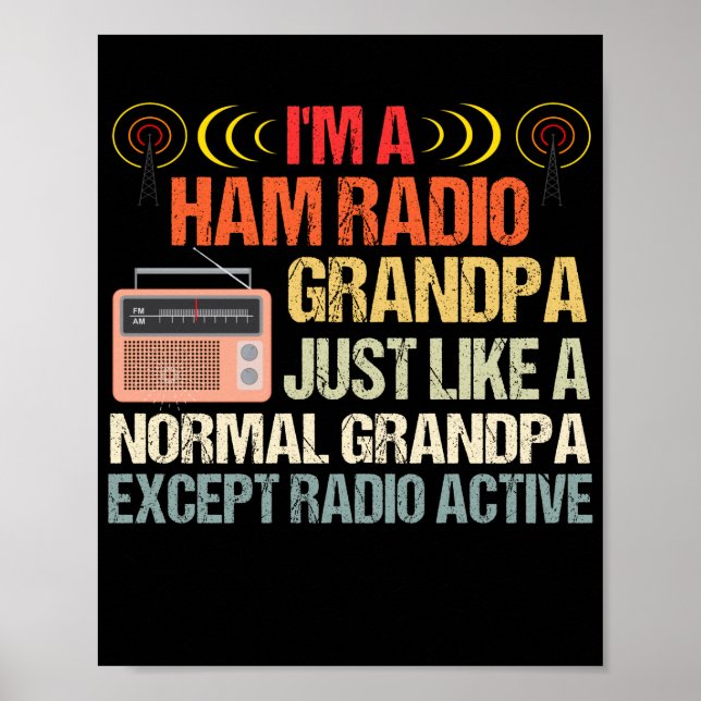 Ham Radio Operator Amateur Radio Father's Day Poster (Framsidan)