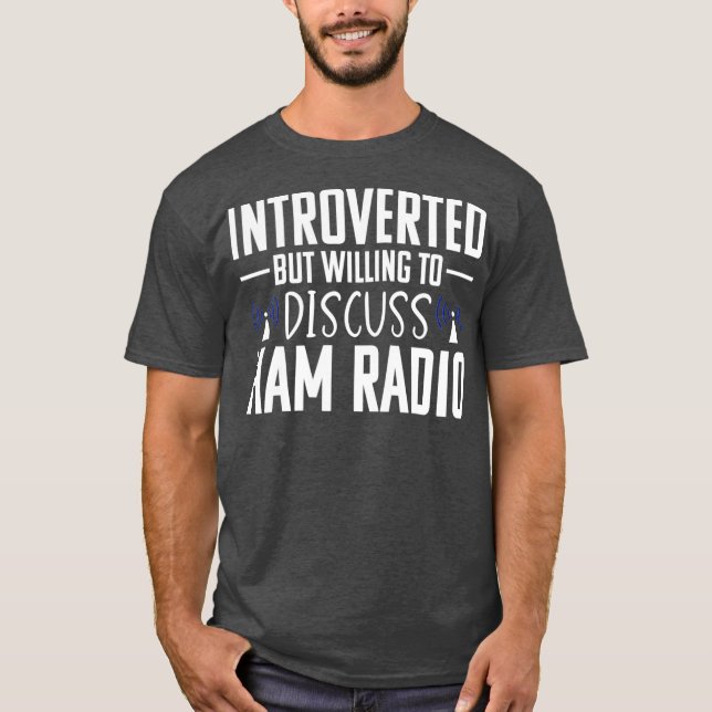Ham Radio Operator Amateur Radio Funny Introvert T Shirt (Framsida)