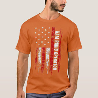 Ham Radio Operator American USA flagga Amateur T Shirt