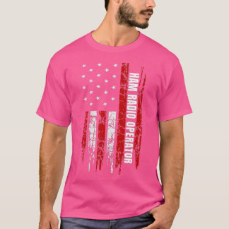 Ham Radio Operator American USA flagga Amateur T Shirt