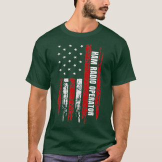 Ham Radio Operator American USA flagga Amateur T Shirt
