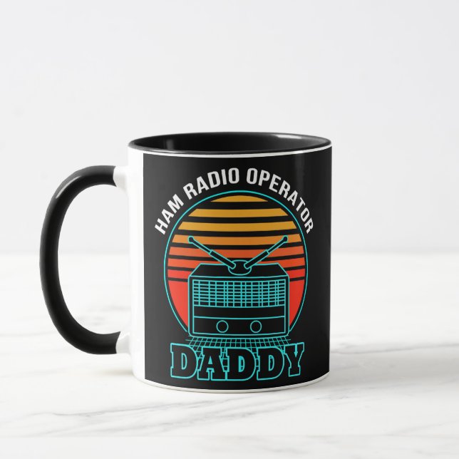 Ham Radio Operator Daddy Amateur Radio Retro Mugg (Vänster)