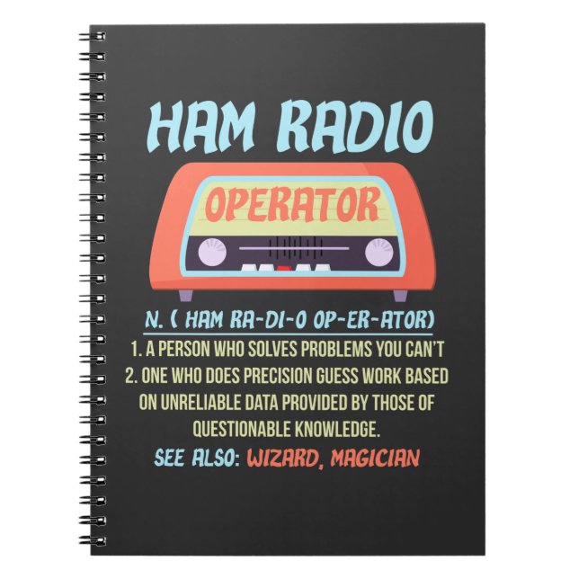 Ham Radio Operator Definition Amateur Radio Hobby Anteckningsbok (Framsidan)