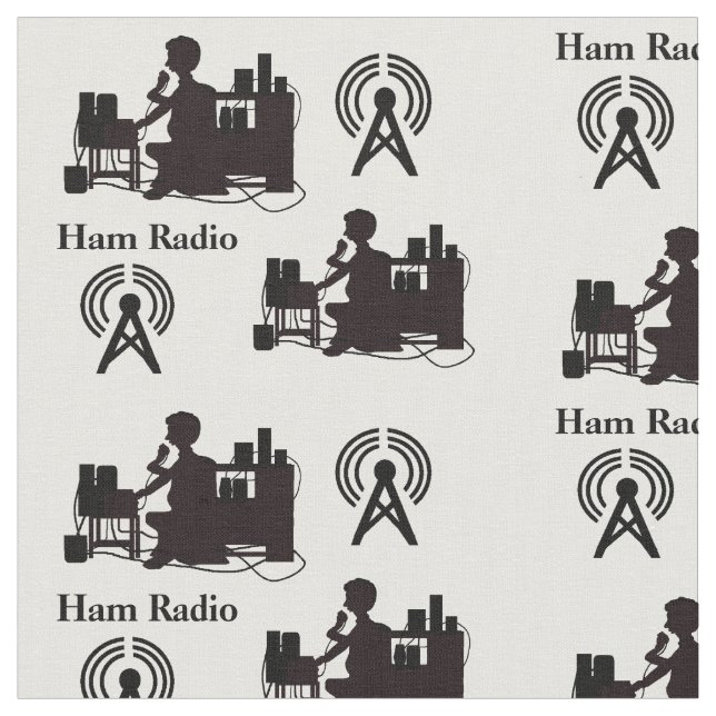 Ham Radio Operator Fabric med anropssignal  Tyg (Närbild)