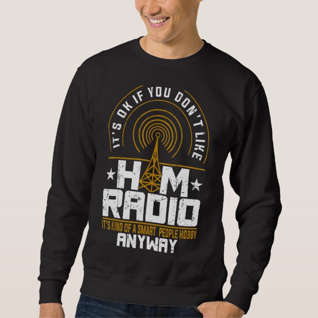 Ham Radio Operator Radio Amateur Morse Hobby Code Lång Ärmad Tröja (Framsida)