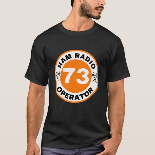Ham Radio Operator shirt 73 Orange T (Framsida)