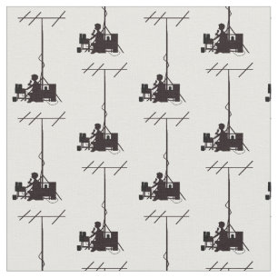 Ham Radio Operator Silhouette Fabric Tyg