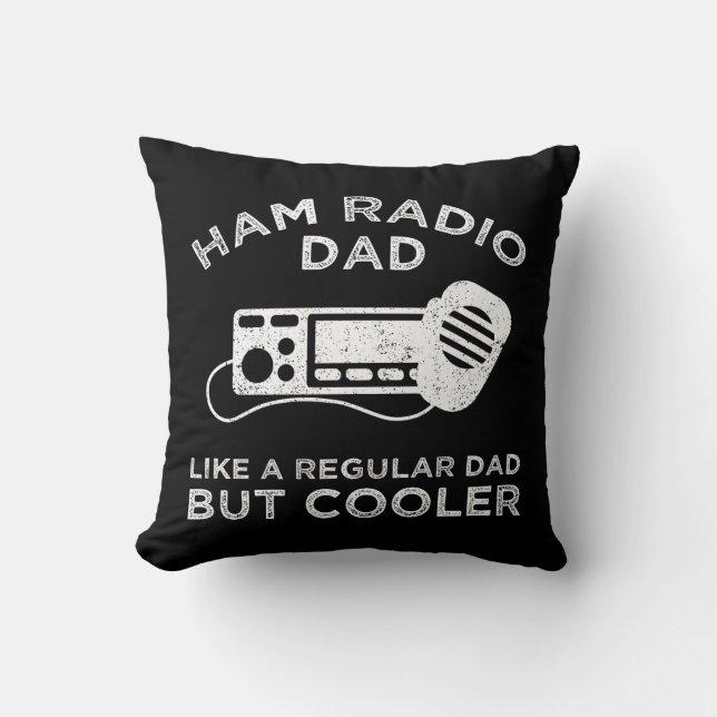 Ham Radio Pappa - som ett vanligt Pappa men kylare Kudde (Framsida)