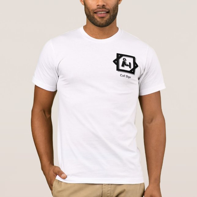 Ham Radio Pocket 3-D Logotyp T-shirt för att anpas (Framsida)