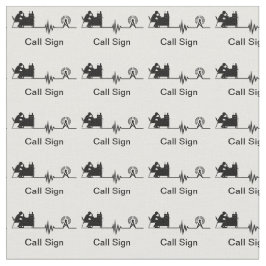 Ham Radio Silhouette Fabric med anropssignal Tyg