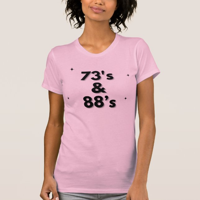 Ham Radio T-Shirt för 73 och 88 (Framsida)