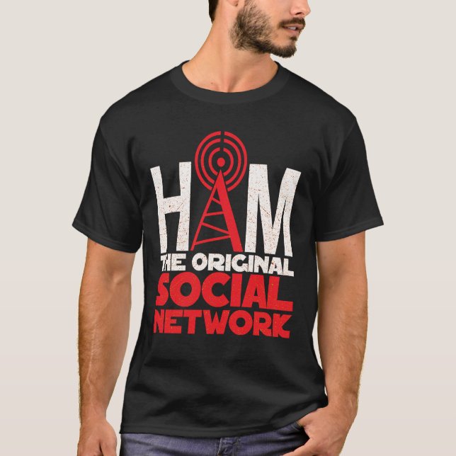 Ham Radio the Original Social Network T Shirt (Framsida)