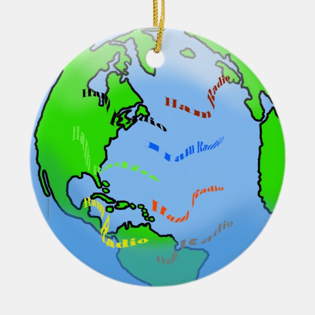 Ham Radio Värld runt jul Ornament (Framsidan)