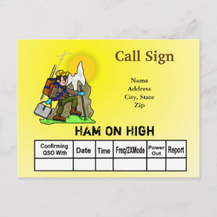 Ham-radiooperatör på QSL-kort på hög nivå Vykort