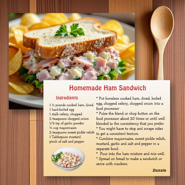 Ham Salad Recipe Card Vykort (Skapare uppladdad)