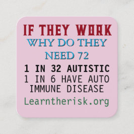 Ham SAY NEJ Fyrkantigt Visitkort