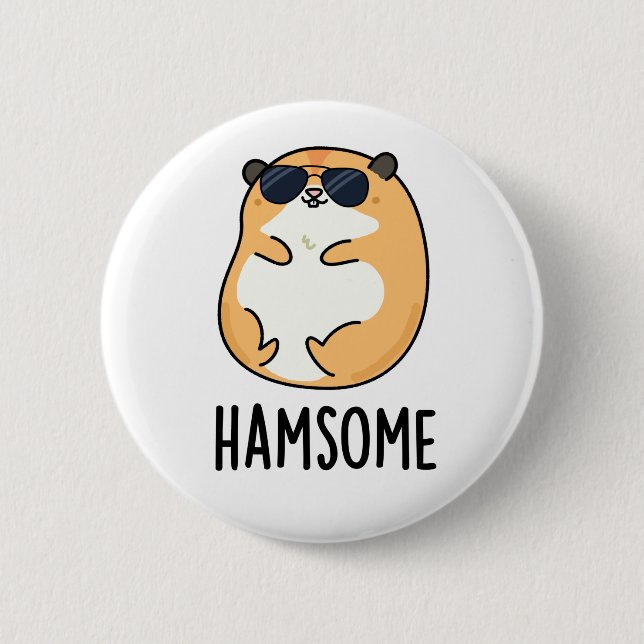 Ham-some Funny Handsome Hamster Pun Knapp (Framsida)