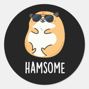 Ham-some Funny Handsome Hamster Pun Runt Klistermärke