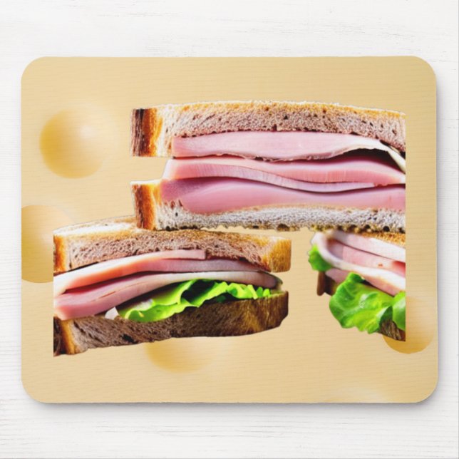 Ham & Swiss On Rye Sandwiches Mousepad Musmatta (Framsidan)