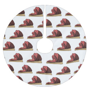 Ham tecknad illustration julgransmatta borstad polyester