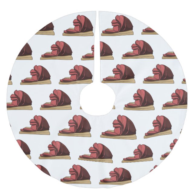 Ham tecknad illustration julgransmatta borstad polyester (Framsidan)