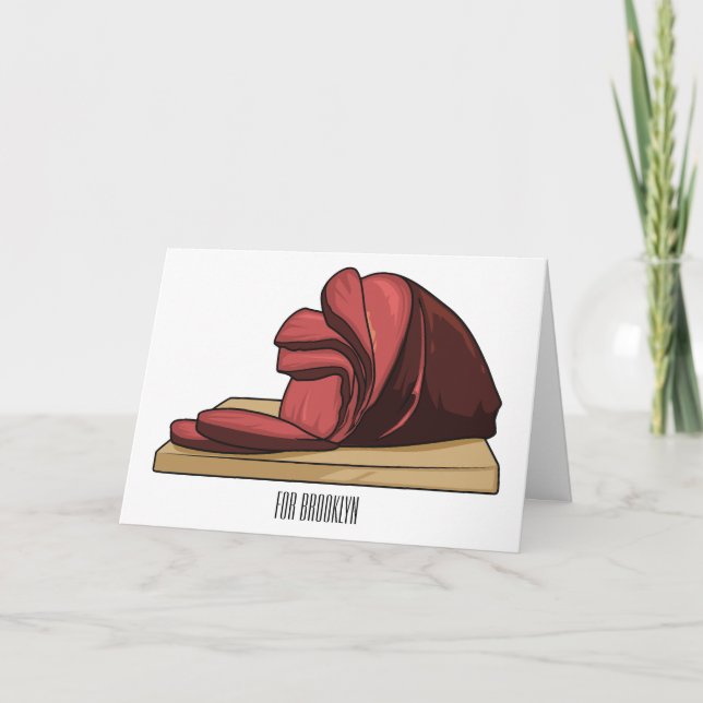 Ham tecknad illustration kort (Framsida)