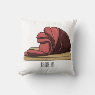 Ham tecknad illustration kudde
