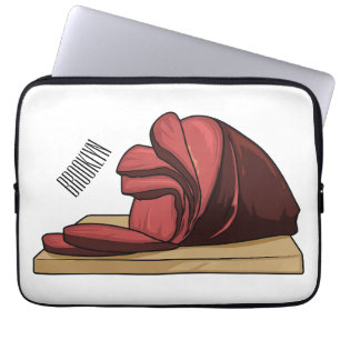 Ham tecknad illustration laptop fodral
