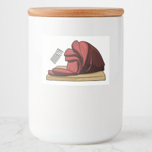 Ham tecknad illustration mat etiketter