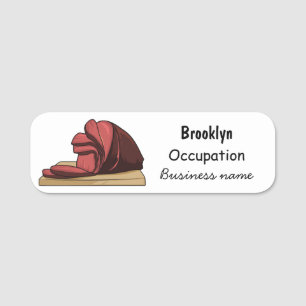 Ham tecknad illustration namnbricka