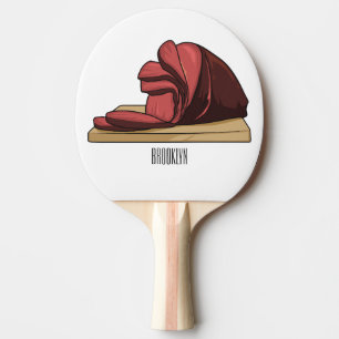 Ham tecknad illustration pingisracket