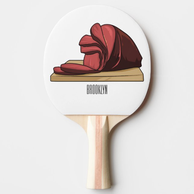 Ham tecknad illustration pingisracket (Framsidan)