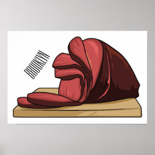 Ham tecknad illustration poster