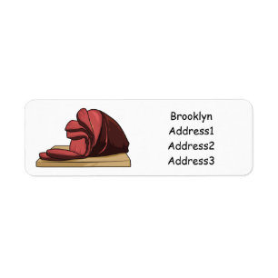 Ham tecknad illustration returadress etikett