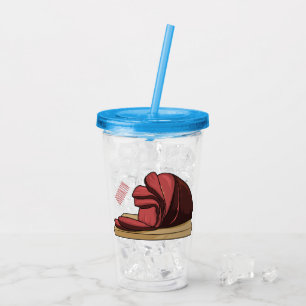 Ham tecknad illustration take away mugg