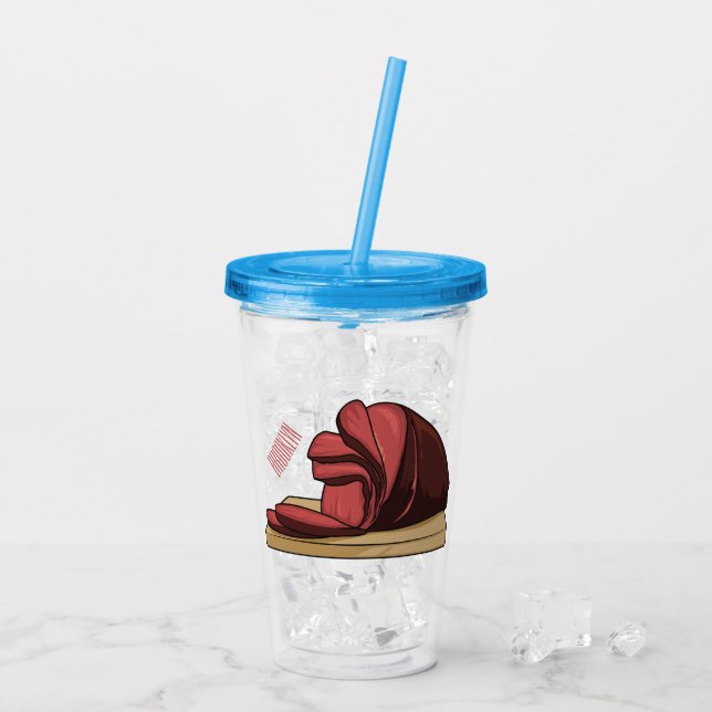 Ham tecknad illustration take away mugg (Baksida Ice)