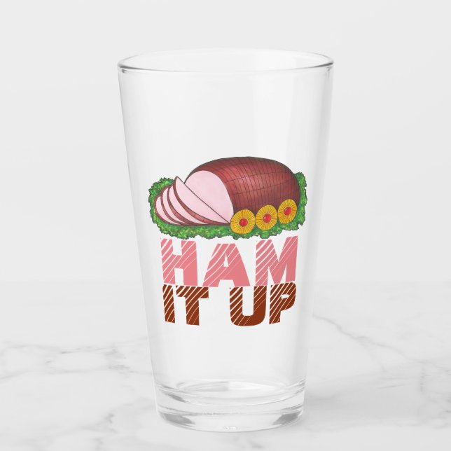 Ham upp Rosa Glazed-middagen i Påsk Glaskopp (Framsida)