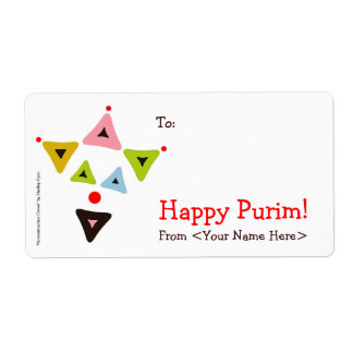 "Hamantaschen Clown" Mishloach Manot Labels Fraktsedel