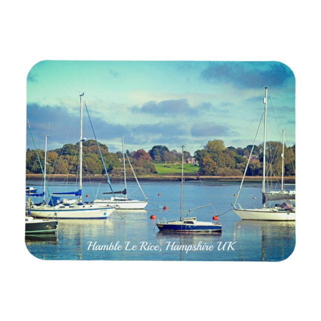 Hamble Le Ris Vatten Kant Hampshire Photo Magnet (Horisontell)