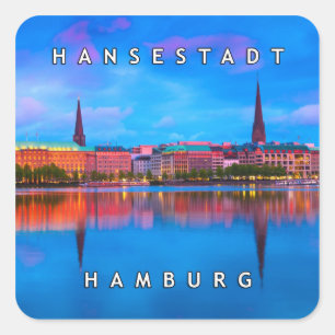 Hamburg 02T Fyrkantigt Klistermärke