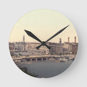 Hamburg Alsterarkaden Deutschland Alster Tyskland Rund Klocka