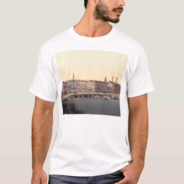 Hamburg Alsterarkaden Deutschland Alster Tyskland Tee Shirt (Framsida)